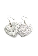 Metallic Ceramic Heart Earrings